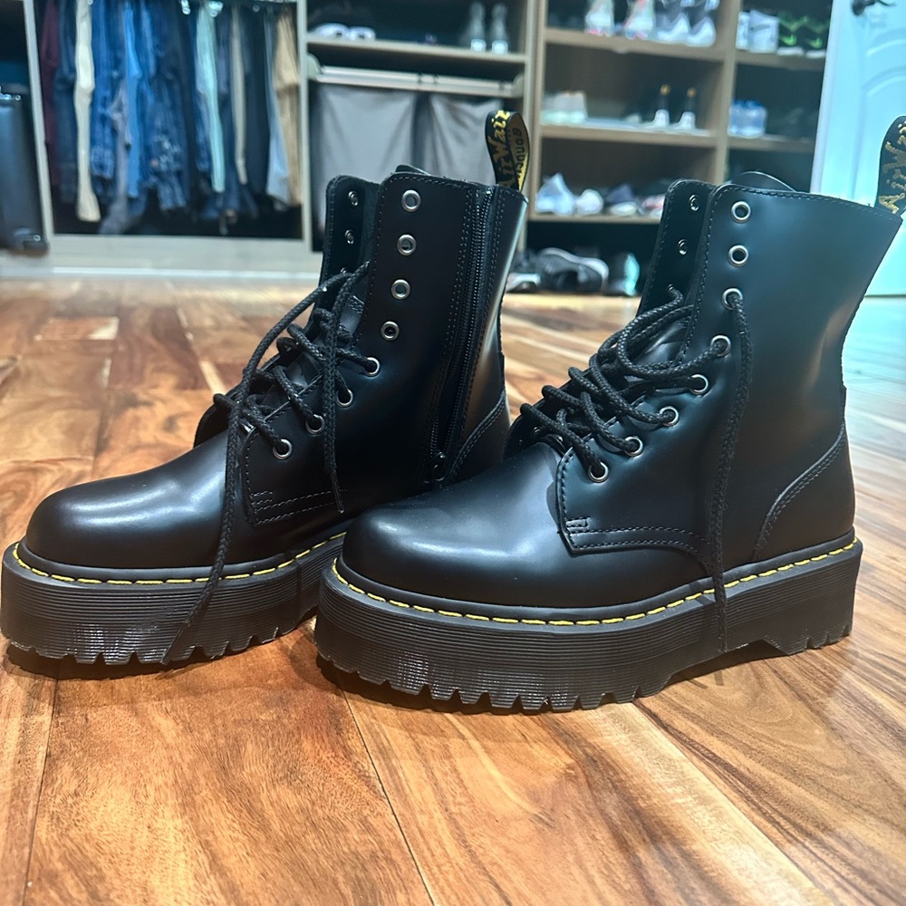 Dr. Martens Black Platform Combat Boots